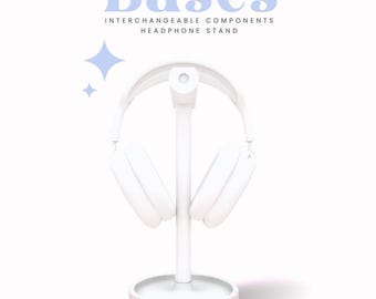 BASE for Headphone Stand - Cute, 3D print, Cozy, Set up, Gaming, Headset holder, minimalist aesthetic