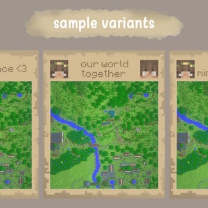 Map Custom Poster | Own Text, Mc Skin, Map | - Inspired Minecraft - Etsy