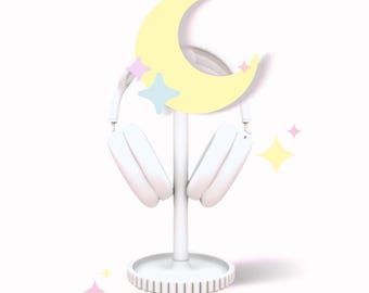Moon Top for Headphone Stand or Ikea Skadis holder - Cute, 3D print, Cozy, Set up, Gaming, Headset holder, minimalist aesthetic