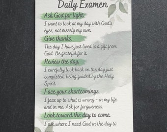 Daily Examen - Catholic Prayer Card - Ignatius - Pray - Devotion - Catholic Gift - Catholic Prayer