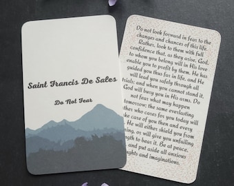 Saint Francis De Sales - Do Not Fear - Catholic Prayer Card -  Devotion - Catholic Gift - Catholic Prayer