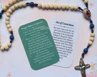 Act of contrition - Prayer Before Confession - Catholic Prayer Card - Catholic Gift - Reconciliation - Sacrament - Pocket Prayer
