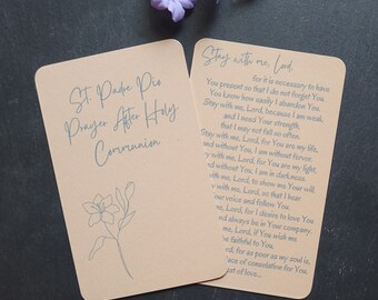 Padre Pio Prayer Card A Prayer of Padre Pio After Holy Communion ...