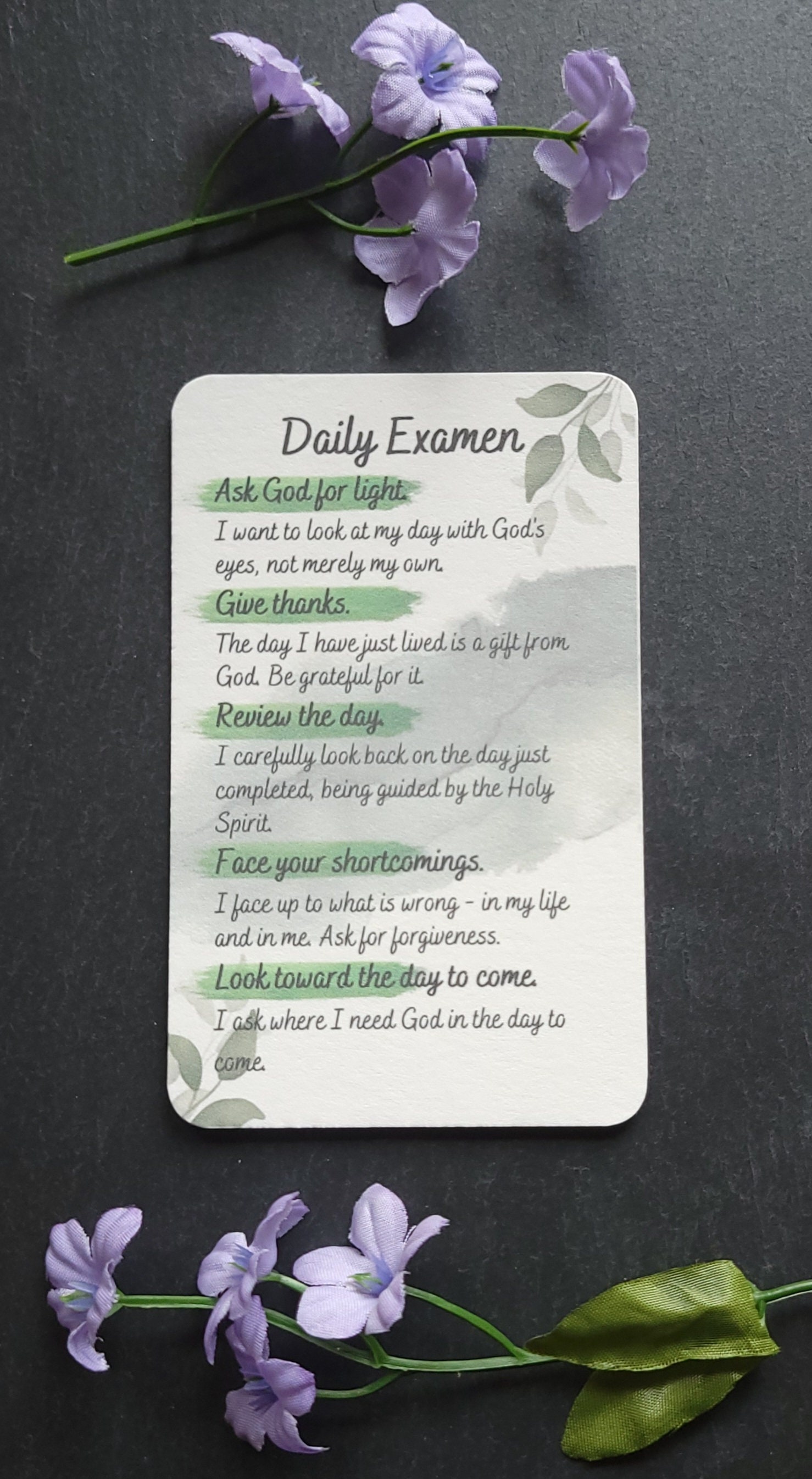 Daily Examen Catholic Prayer Card Ignatius Pray Devotion Catholic Gift ...