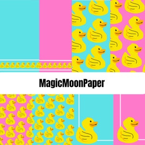 10 Rubber Ducky Digital Printable Paper Scrapbooking Papercraft
