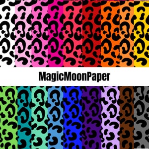 25 Basics Cheetah Print Colors Digital Printable Paper Animal Print Scrapbook Papercraft Downloads