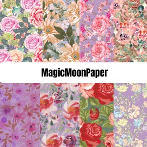 13 Dusty Floral Digital Printable Paper Scrapbooking Papercraft