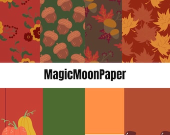 24 Its Fall Y'all Digital Printable Scrapbooking Paper Craft Paper Autumn Color and Themes