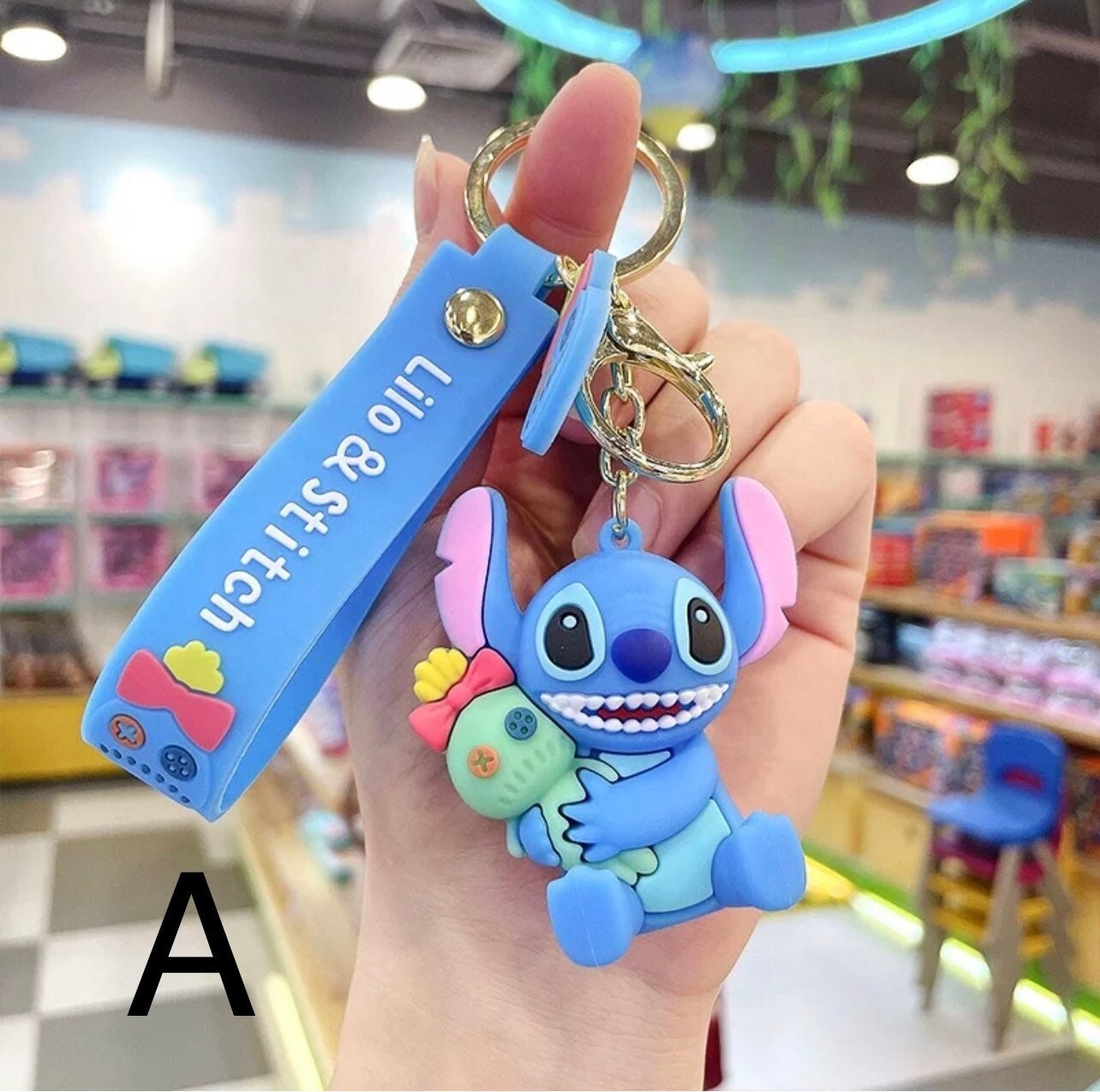 DisneyDreams Disney Cartoon Lilo and Stitch Keychain Metal Enamel Stitch Pendant Keyrings Kawaii Anime Figure Car Key Holder Hanging Lilo and Stitch | DisneyDream