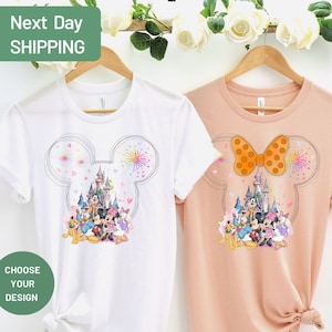 Disney Watercolor Castle T-Shirt, Mickey & Friends Shirt, Disney Castle, Disney Trip Shirt, Disney Family Shirt, Family Vacation Shirt