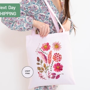 Vintage Wildflower Tote Bag, Floral Tote Bag, Gift For Women Totes, Birthday Gift Bag