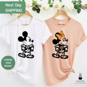 Disney Skeleton Halloween Shirt, Disneyland Halloween Shirt, Mickey Skeleton Tee, Minnie skeleton t-shirt, Halloween gift tee