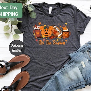 Tis The Season Shirt, Disney Fall Thanksgiving Pumpkin Coffee Latte, Disneyland Autumn Pumpkin Tee, Mickey Ears Disney