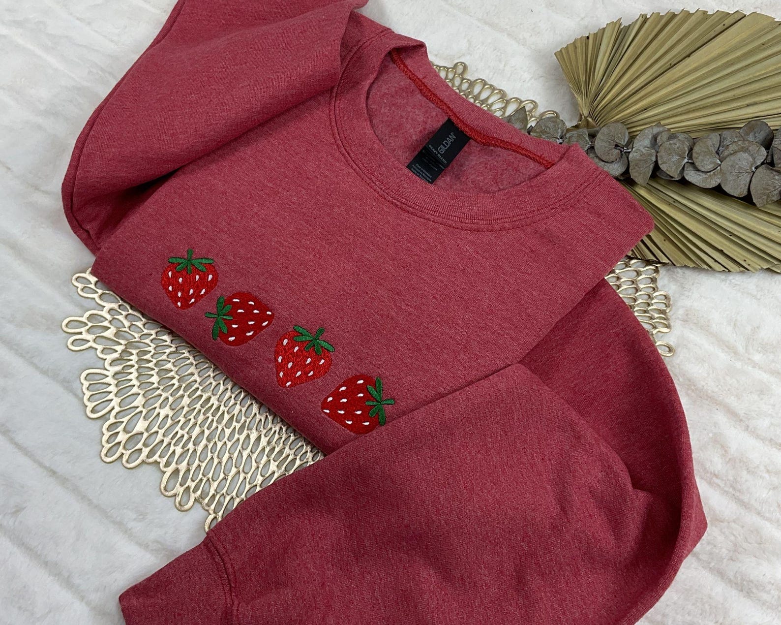 Embroidered Strawberry Sweatshirt, Strawberry Lover Gift, Strawberry ...