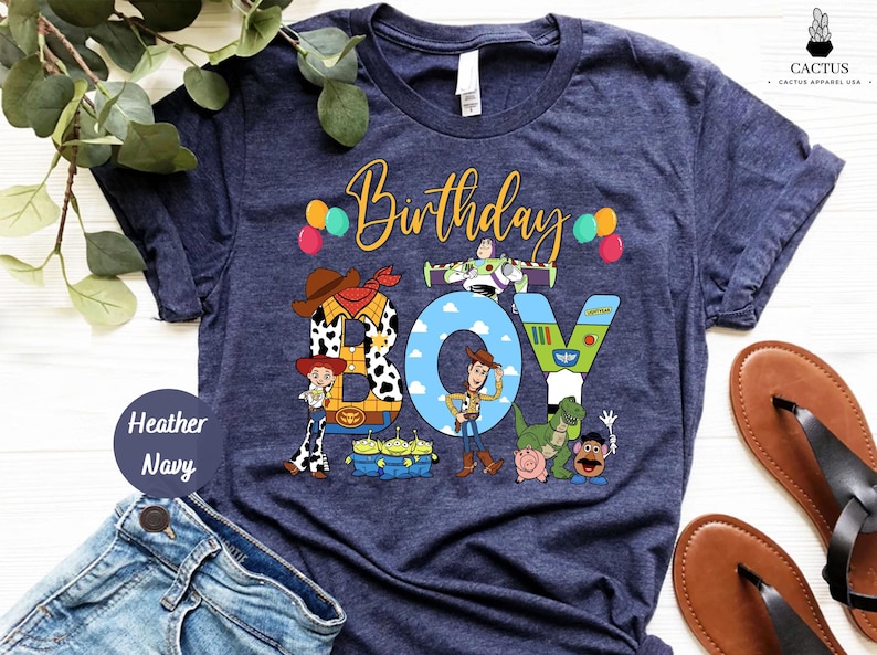 a birthday shirt with a cartoon character on it