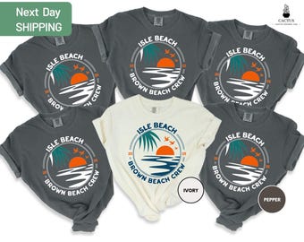 Custom Beach Vacation Shirt, Comfort Colors 2025 Group Trip Tee, Personalized Beach Crew Shirt, Matching Family Travel T-Shirts