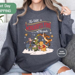 Winnie The Pooh Christmas Sweatshirt, The Most Wonderful Time Of The Year Tee, Pooh Disney Christmas Sweatshirt, Pooh And Friends