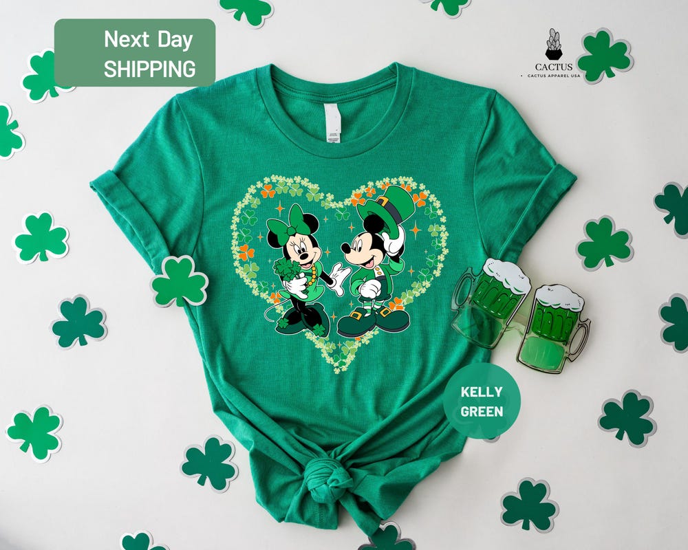Disney St. Patrick'S Day Shirt, Mickey St Patrick'S Day Shirt, Matching Family Shirts, Mickey And Minnie, Disneyland St. Patrick'S Day Teesummer