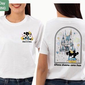Retro Disney Mickey Minnie Shirt, Where Dreams Come True, Disneyland Valentine Couple Shirt, Honeymoon Shirt