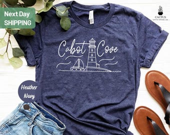 Cabot Cove shirt, Maine T-Shirt, Cabot Cove Maine Lighthouse T shirt, 1980s Show Crime shirt,Detective Show Shirt, Retro Television Show