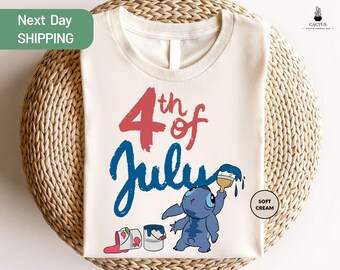 Disney Stitch 4th of July Shirt, Disney Stitch Shirt, Disneyworld Freedom Trip Shirt, Disney USA Shirt, Disney Matching Trip Shirt