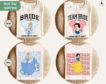 Disney Bachelorette Party Shirt, Disney Bride Team Matching Shirt, Princess Bride T-Shirt, Bridal Party Disneyland Tee, Wedding Gift Tee