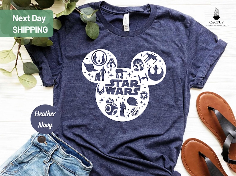 Mickey Mouse Star Wars Galaxy Shirt, Mickey Head Star Wars Tee, Disney Family Shirt, Star wars Tee, Star Wars Gift, Disney Trooper Galaxy Bild 1