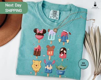 Comfort Colors Disney Ice Cream Shirt, Disney Summer Tee, Magic Kingdom Shirt, Disney Winnie The Pooh T-Shirt, Disney Gift Shirt for Kids