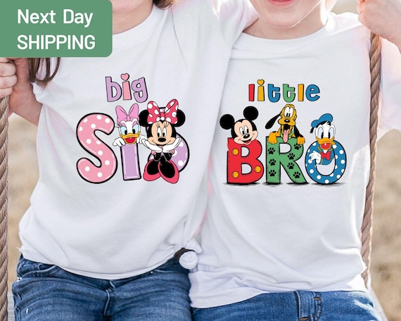Disney Big Bro Little Sis Shirt, Mickey Family Shirt, Shirt, Pregnancy Announcement, Disneyland Matching Tees, Disneyland Shirt