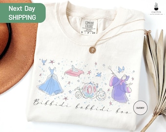 Comfort Colors Cinderella Princess Watercolor Shirt, Disney Family Trip, Disney Bibbidi Bobbidi Boo Shirt, Cinderella Princess Shirt