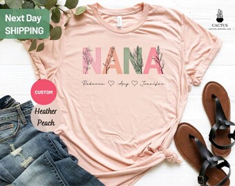 Custom Nana Shirt, Mom Shirt With Names, Personalized Nana T-shirt, Mother's Day Shirt, Nana With Children Names Tee, Custom Nana Shirt