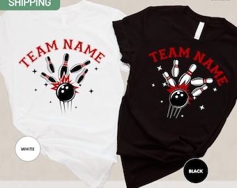 Bowlingshirt op maat, shirt voor een bowlingteam, shirt voor een bowlinggroep, shirt met eigen naam, gepersonaliseerd shirt voor een bowlingteam