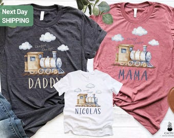 Personalized Train Birthday Shirt, Matching Family Birthday Shirts, Train Birthday Shirt, Custom Name Matching Tee
