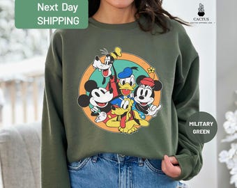Disney Sweatshirt, Mickey And Friends Sweater, Mickey And Friends Minnie Donald Daisy Goofy Pluto Sweatshirt
