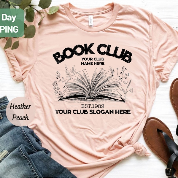 Personalized Book Club Shirt, Custom Book Shirt, Customized Book Club, Reading Club Shirt, Custom Name Book Gift