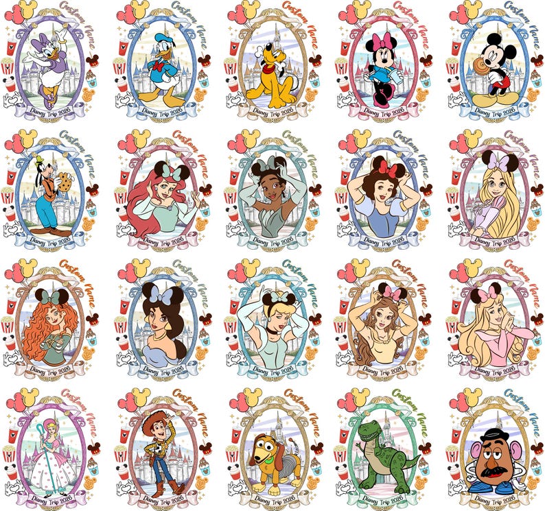 Camiseta familiar de Disneyworld, camiseta grupal de Disney, camisetas personalizadas para viajes a Disney 2026, camiseta de vacaciones en Disneyland, camiseta de personajes de Disney imagen 3