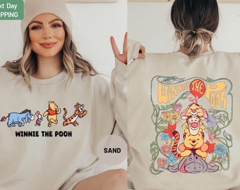 Retro Winnie The Pooh And Friends Sweatshirt, Disney Winnie The Pooh Shirt, Disney Pooh Bear 2 Side Shirt, Disneyland Classic Pooh