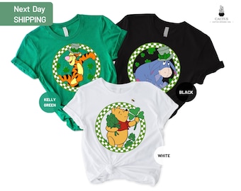 Winnie The Pooh St Patrick's Day Shirt, Winnie The Pooh Bear Shirt, Disney Winnie The Pooh Shamrock Shirt, Pooh Bear Irish Day Shirt