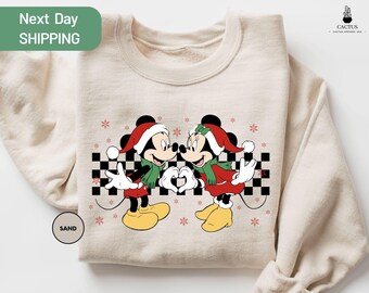 Disney Minnie Mickey Christmas Sweatshirt, Disney Christmas Sweatshirt, Christmas Mickey And Minnie Sweatshirt, Christmas Family Sweat