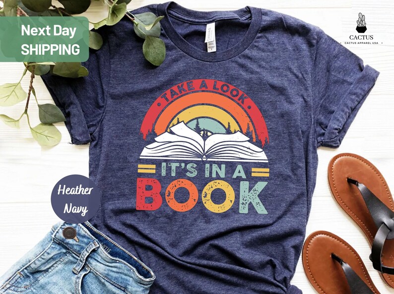 Take a Look It's in a Book Shirt Book Shirt Reading - Etsy
