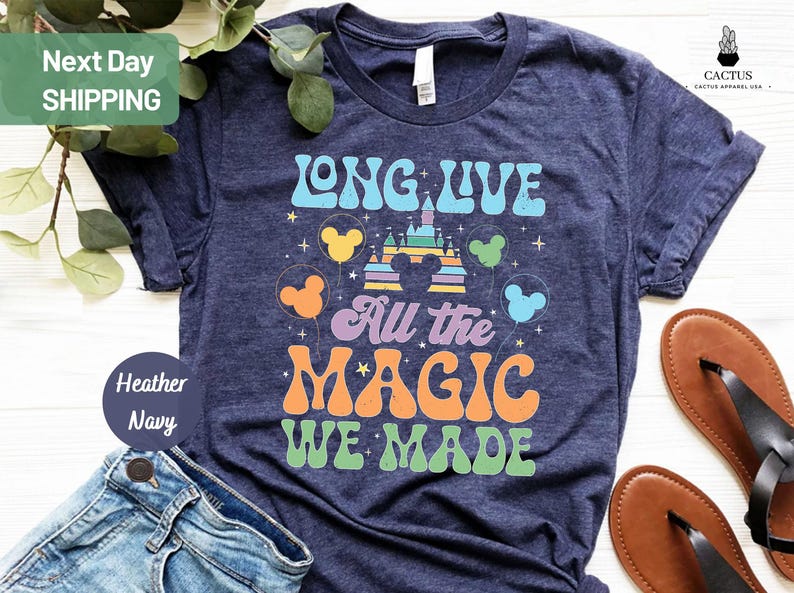 Camiseta "Viva la Magia", camiseta vintage del Castillo Disney, camiseta estética Disney, camiseta familiar Disney, camiseta de viaje Disney imagen 1