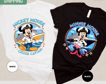 Mickey and Minnie Mouse Cruise Captain Shirt, Disney Cruise Trip T-shirt, Disney Vacation Shirt, Family Disney Trip 2026 Tee