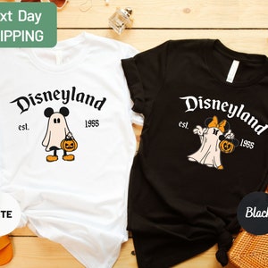 Retro Disneyland Est 1955 Halloween Shirt, Mickey Minnie Ghost Shirt, Disneyworld Halloween California, Mickey Halloween