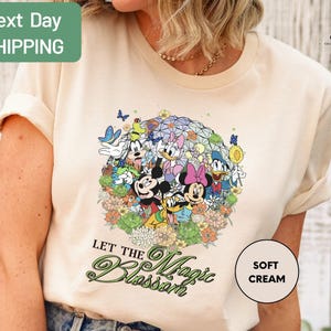 Mickey and Friends Epcot Shirt, Disney Floral Shirt, Let The Magic Blossom Tee, Epcot Matching Trip Tees