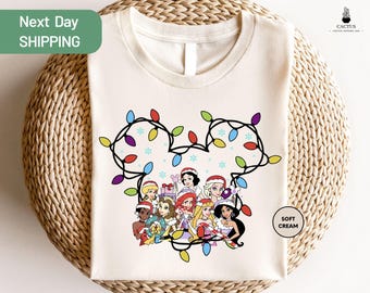 Disney Princess Christmas Shirt, Princess Xmas Shirt, Disney Trip Xmas Tee, Princesses Matching Tee, Disneyland Holiday Tee