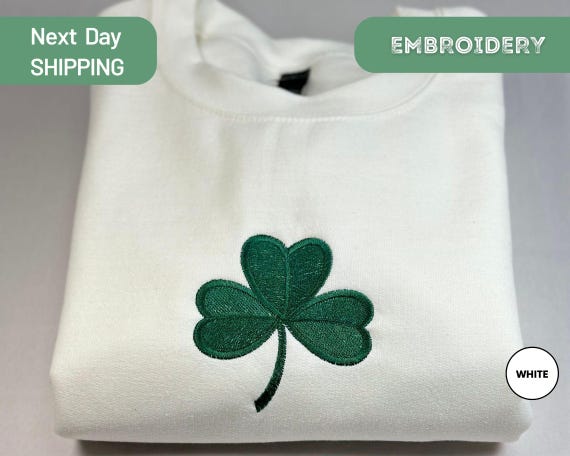 Embroidered St. Patrick's Day Sweatshirt, Irish Clover Sweatshirt, Irish Shamrock Sweatshirt, Saint Patricks Day, St Patricks Hoodie