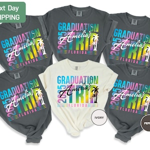 Comfort Colors Custom Graduation Family Trip Shirts, 2025 Personalized Graduate Vacation Matching Tshirts, Beach Summer Group T-shirts