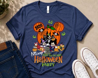 Camisetas de la fiesta de Halloween de Mickey (no tan aterradora), camisetas familiares de Halloween de Mickey y Minnie, camisetas de Halloween de Disney, camiseta espeluznante de Disney
