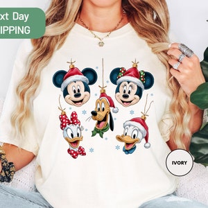 Comfort Colors Disney Mickey And Friends Christmas Shirt, Disney Matching Family Shirts, Disney Christmas Shirt, Disney Holiday T-shirt