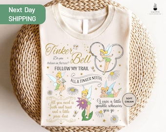 Camiseta retro de Campanilla de Disney, camiseta familiar de Disney, camiseta de Walt Disney World, camiseta de viaje de chicas de Disney, camiseta de princesas de Disney, camiseta de hadas